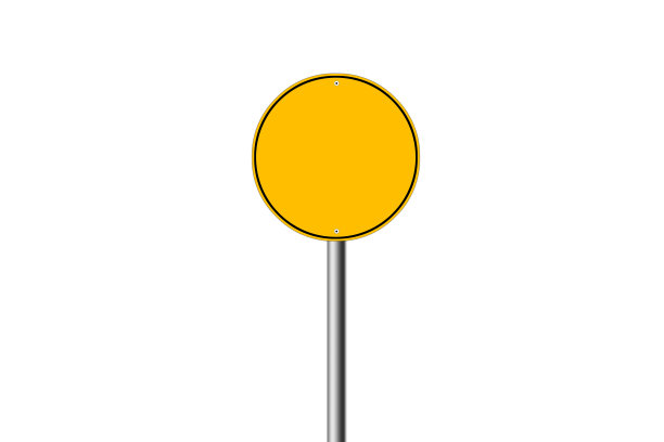 空白黄色路标。图片下载