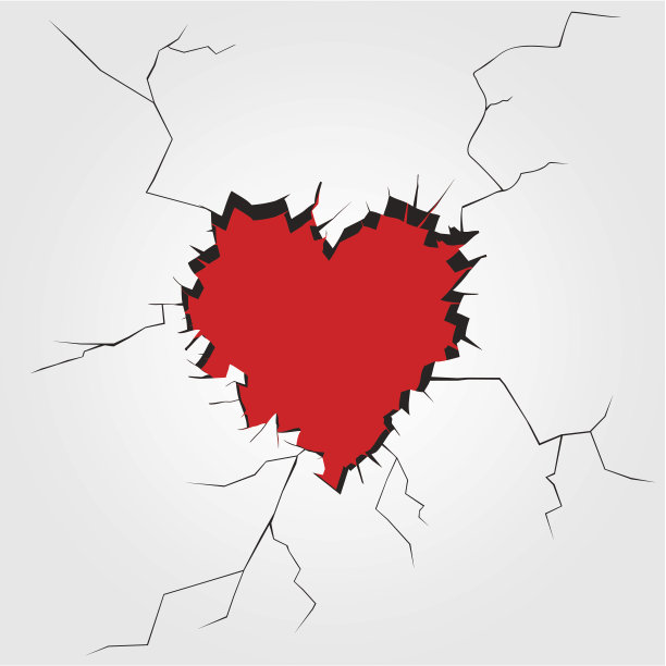 墙上有个心形的洞图片下载