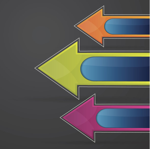 彩色箭头在黑暗的背景图片下载