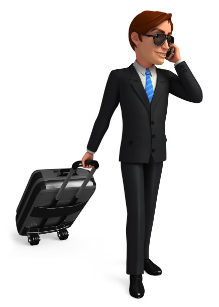 年轻的商人带着旅行袋图片下载