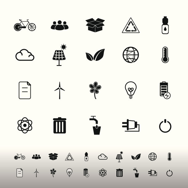 白色背景上的生态图标图片下载