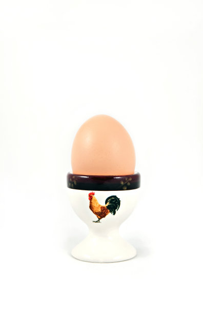 棕色鸡蛋在陶瓷蛋杯图片下载