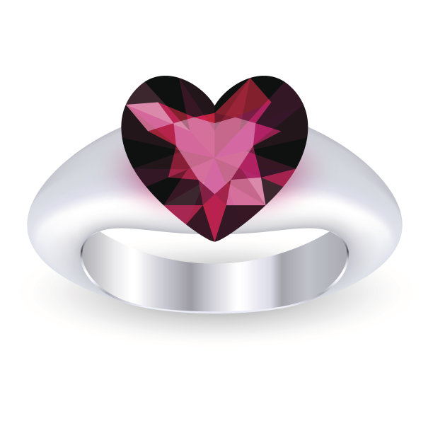 宝石心形戒指图片下载