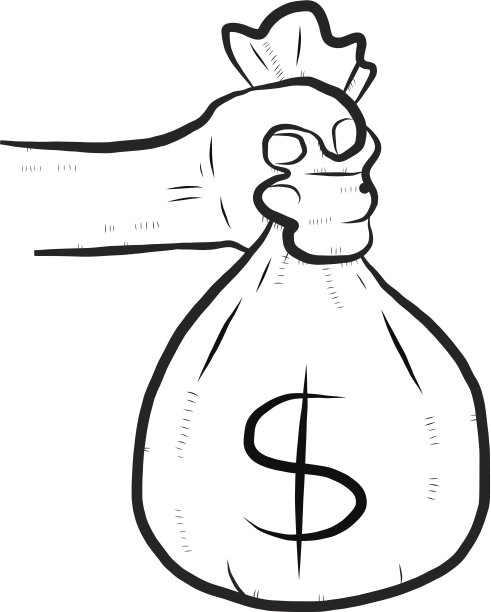 手和钱袋卡通图片下载