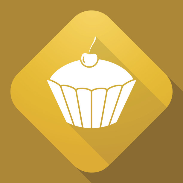 带有长影子的蛋糕矢量图标图片下载