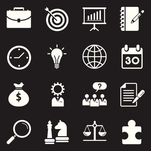 商业和管理图标|白色系列图片下载