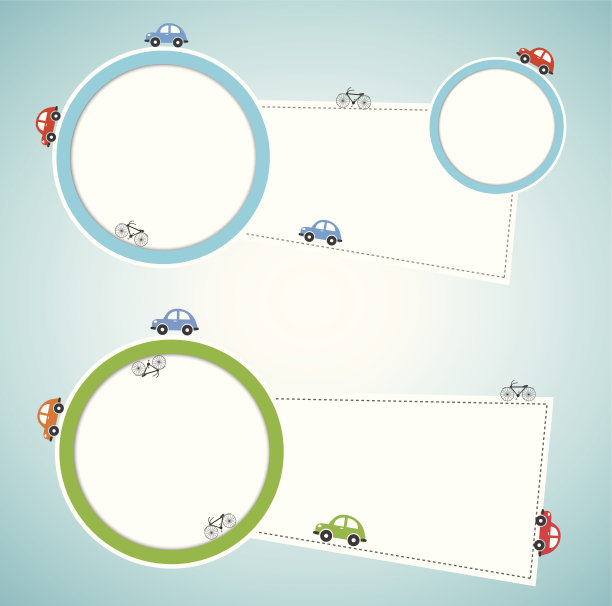 抽象背景与彩色汽车。向量图片下载