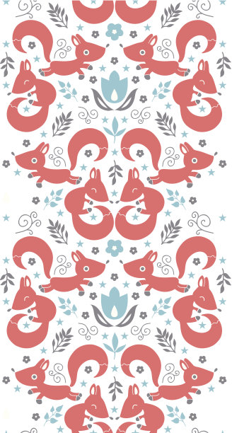 可爱的狐狸水平垂直边界无缝图案背景图片下载