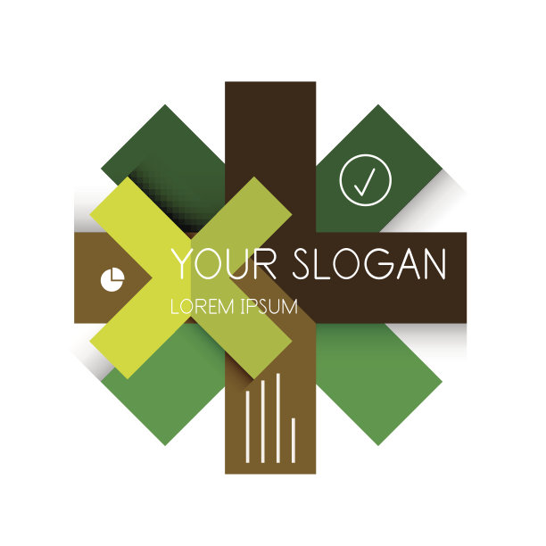 创意纸平面几何横幅模板图片下载