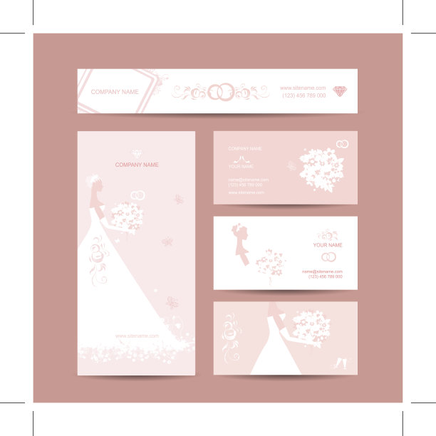 名片设计，婚庆概念图片下载