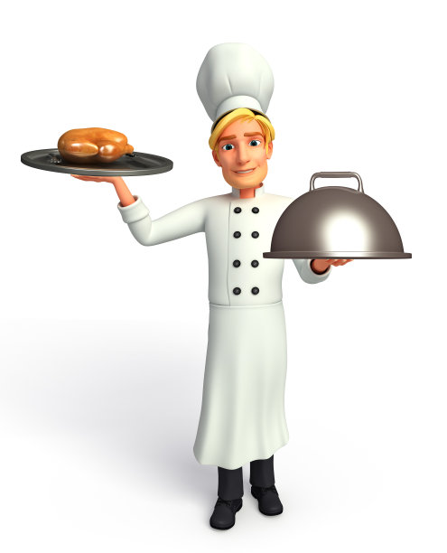 年轻厨师与平底锅图片下载