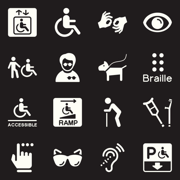 残疾图标|白色系列图片下载