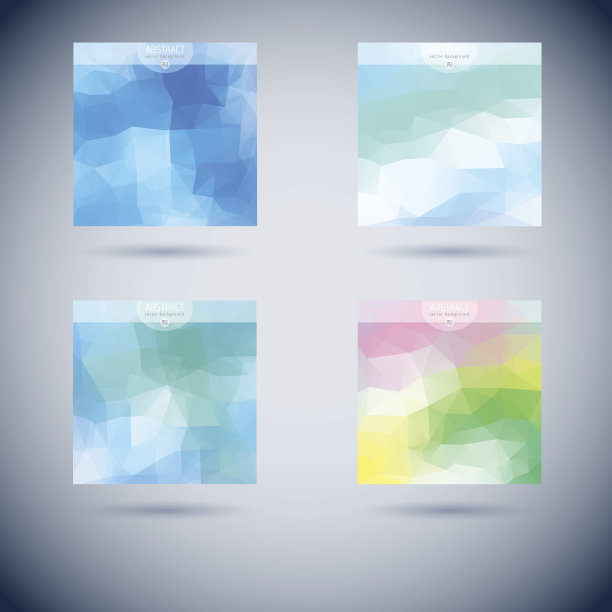 一组向量几何彩色背景图片下载