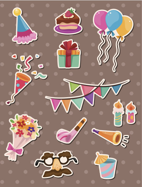 各种生日贴纸图片下载