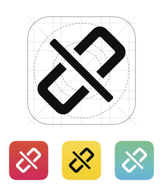 断开链接图标。图片下载