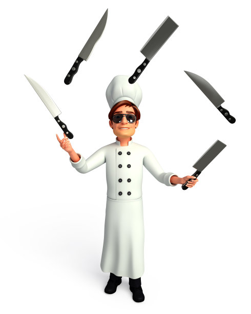 拿刀的年轻厨师图片下载