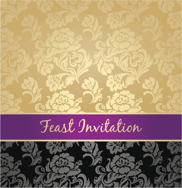 无缝图案，花卉装饰背景，淡紫色丝带图片下载