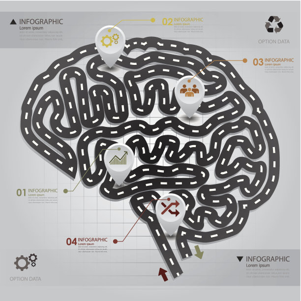道路和街道商业信息图大脑形状设计模板图片下载