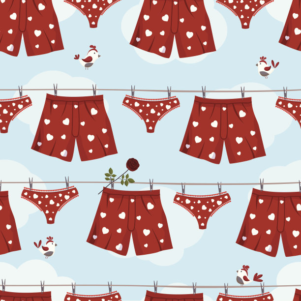 无缝背景的圣瓦伦丁节。图片下载