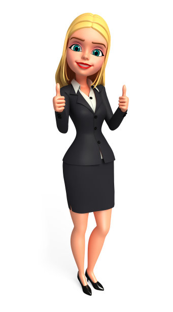 年轻的商业女性与最好的运气标志图片下载