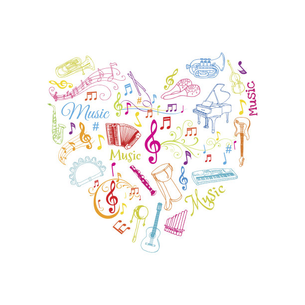 音符和乐器插图素材图片