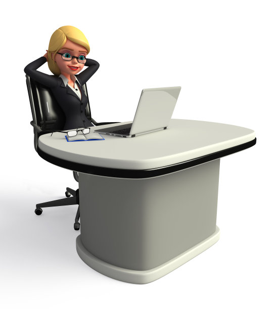 年轻的商业女性与笔记本电脑图片下载