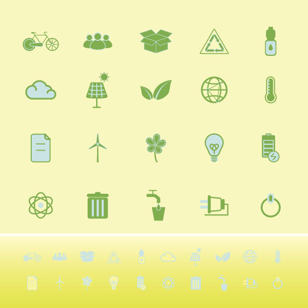 黄色背景上的生态色图标图片下载