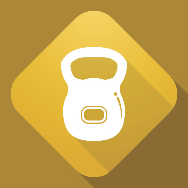 带有长影子的哑铃矢量图标图片下载