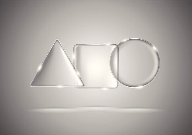 玻璃几何有三角形、正方形和圆形图片下载