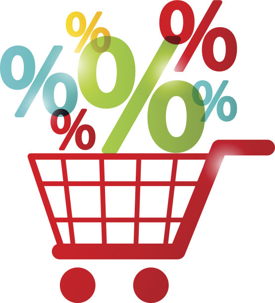 带有百分比符号的购物车图片下载
