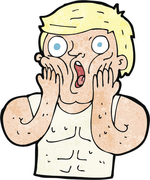 卡通震惊的健身男图片下载