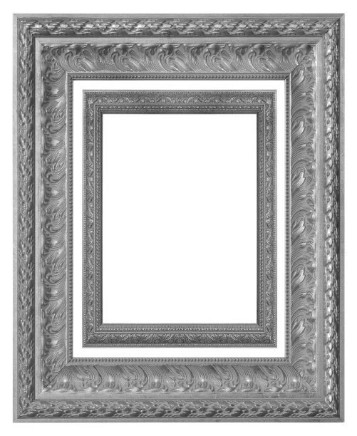 白色背景上的古董相框图片下载