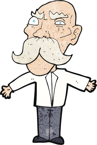 卡通愤怒老人图片下载