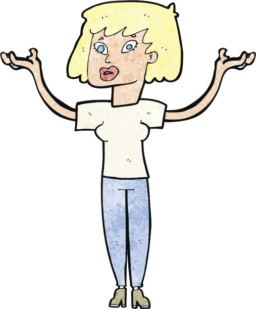 卡通女人举起双手图片下载