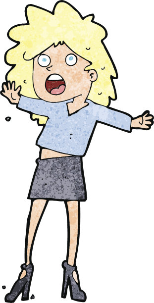 卡通女性穿高跟鞋走路有困难图片下载