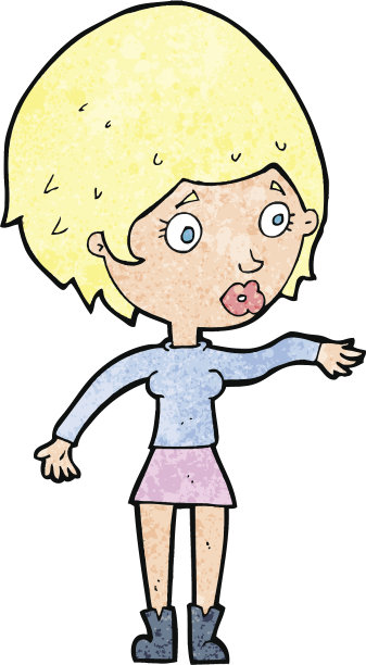 卡通关心的女人伸出手来图片下载