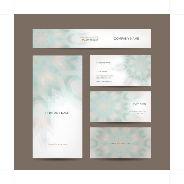 一套抽象创意的名片设计图片下载