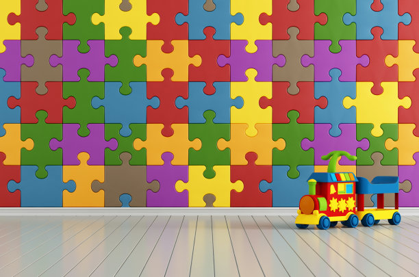 塑料火车的拼图房间图片下载