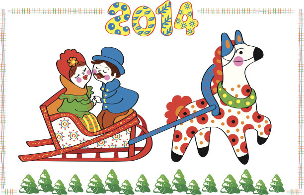 新年插图-贺卡图片下载