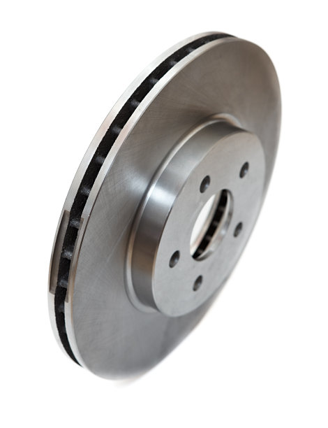 新的刹车盘隔离在白色图片下载