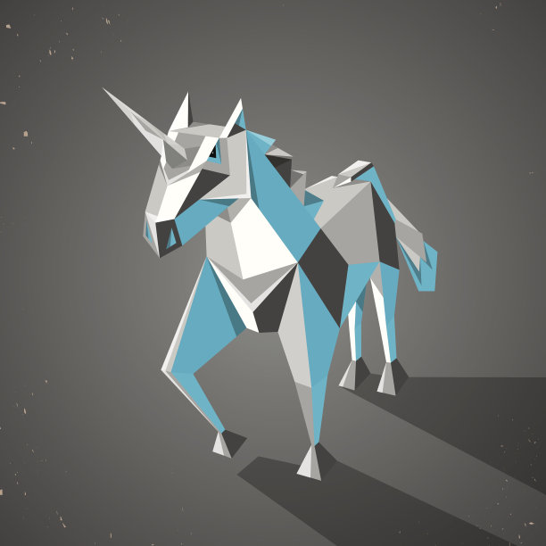 三维魔术折纸独角兽图片下载