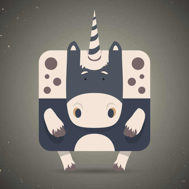 神奇的小独角兽，长着螺旋形的角图片下载