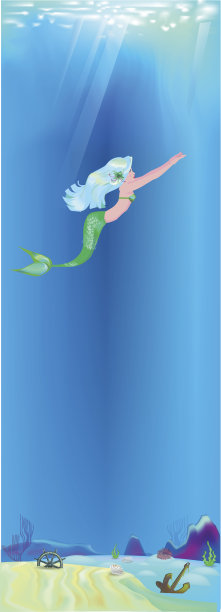 美人鱼游海上图片下载