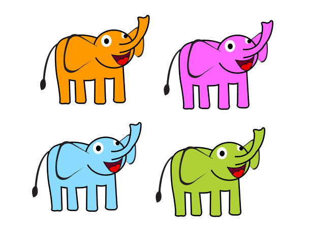 可爱的卡通大象图片下载