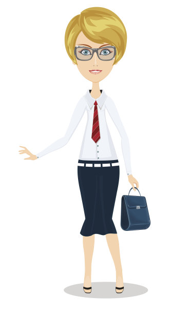 白色背景下拿着公文包的女人图片下载