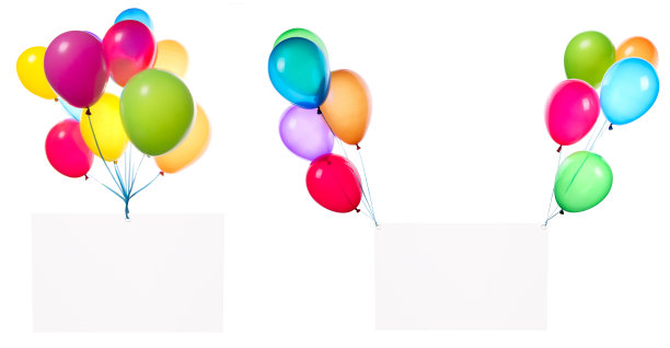 带有彩色气球的节日横幅图片下载