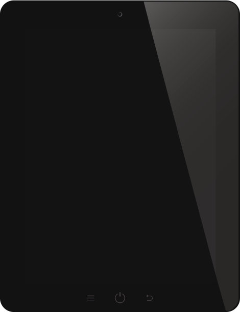 孤立背景下黑屏的平板电脑图片下载