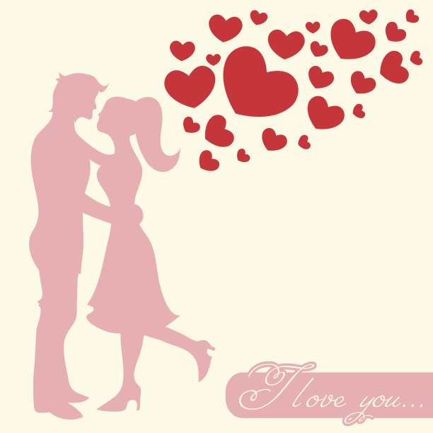 浪漫情人的剪影图片下载