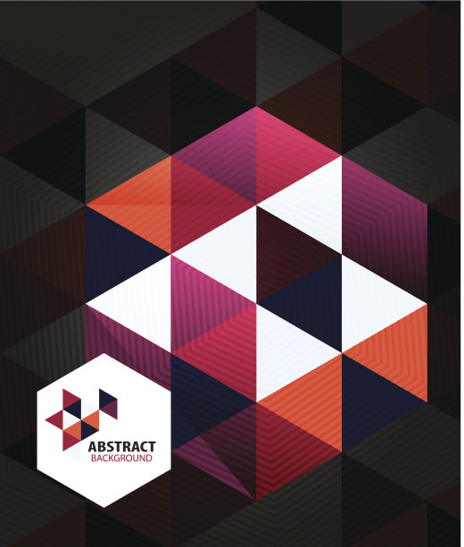 紫色马赛克三角业务模板图片下载