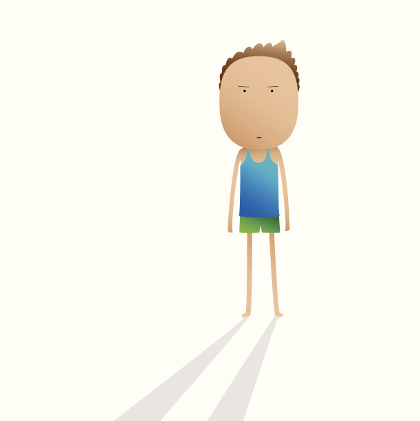 儿童户外站白色背景，向量图片下载